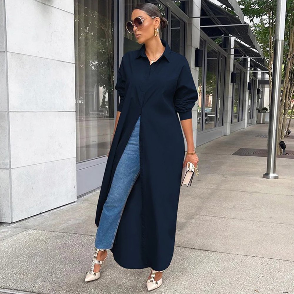LONG SHIRT DRESS  DUSTER